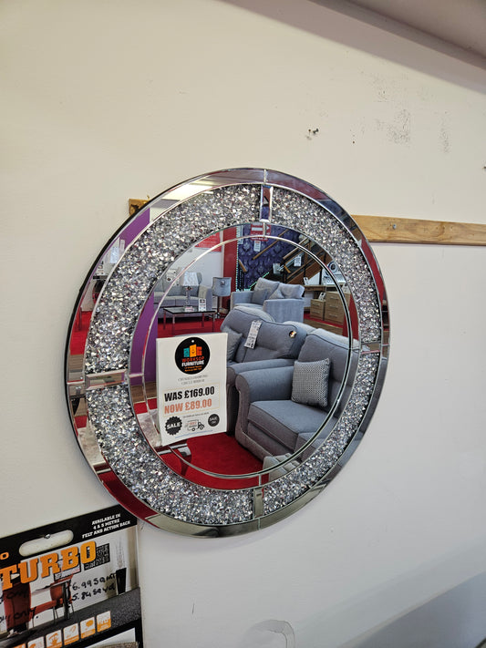Crush round mirror